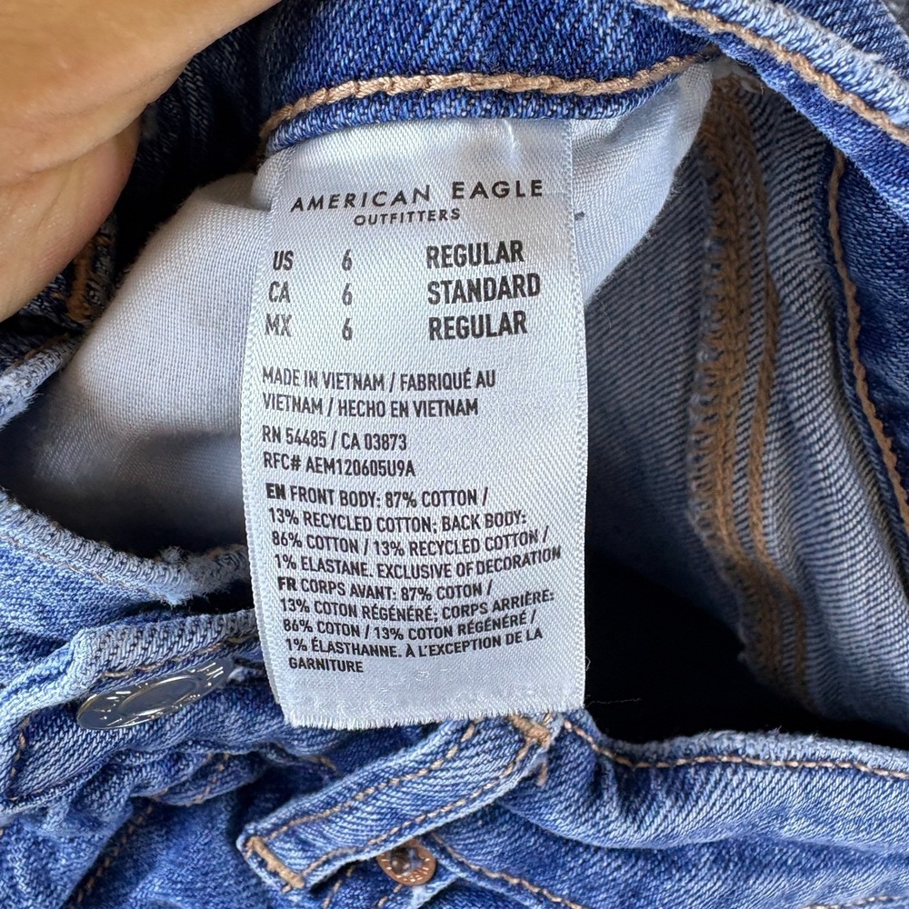 American Eagle Outfitters Strigid Jeans Women 29x29 Blue Denim Cotton Distressed - Picture 9 of 13